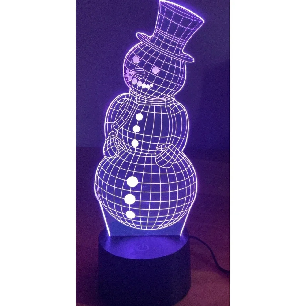 Decomantra USB Christmas Snowman Light, Seven Color Battery Or USB Power, Tested